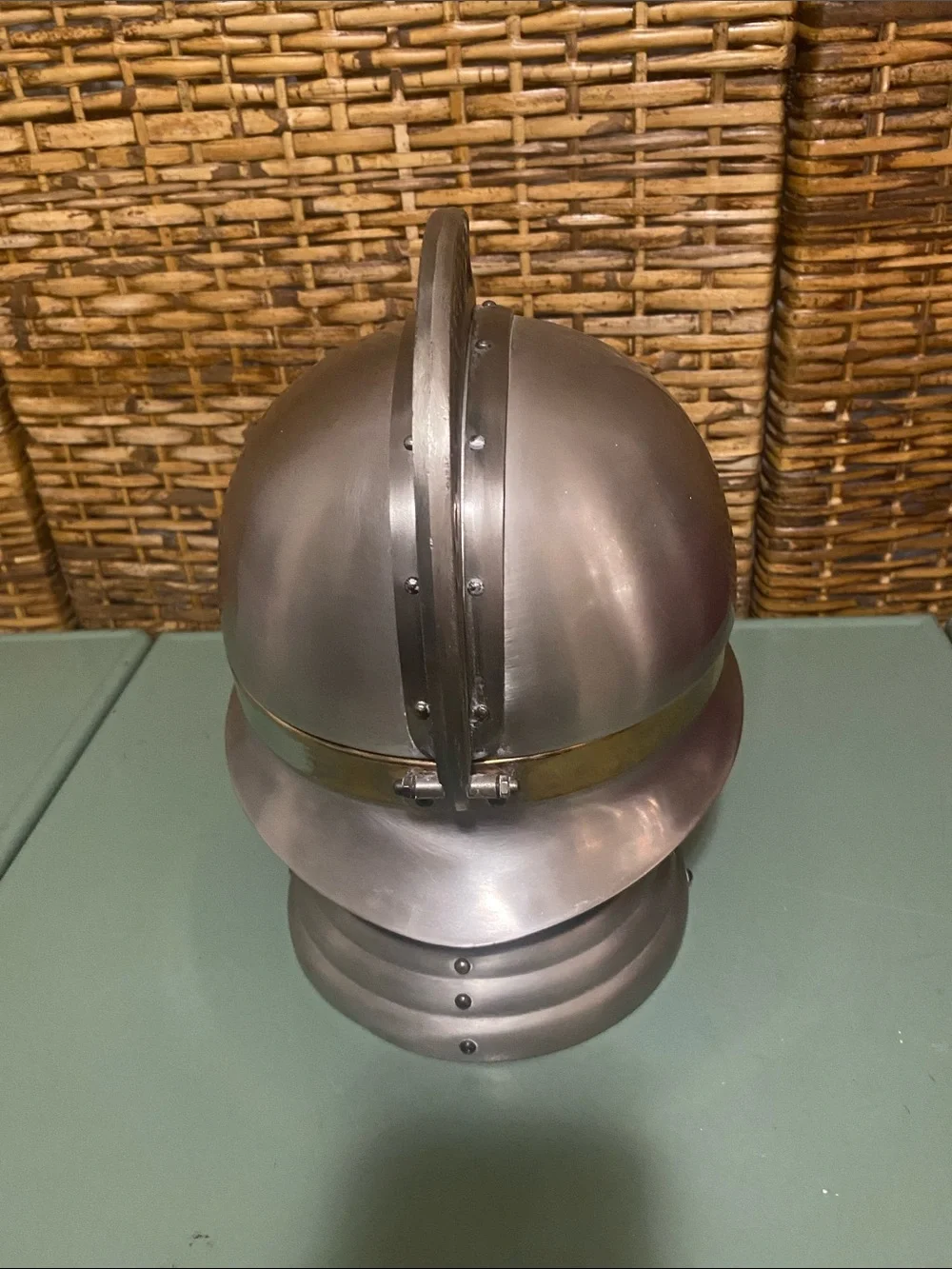 Vintage 1960’S Prussian Helmet Bar Set w/ Decanter & Shot Glasses *rare & unique